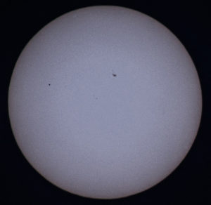 Merkurius auringonkiekolla kello 15:58. Kuva: Jari Juutilainen